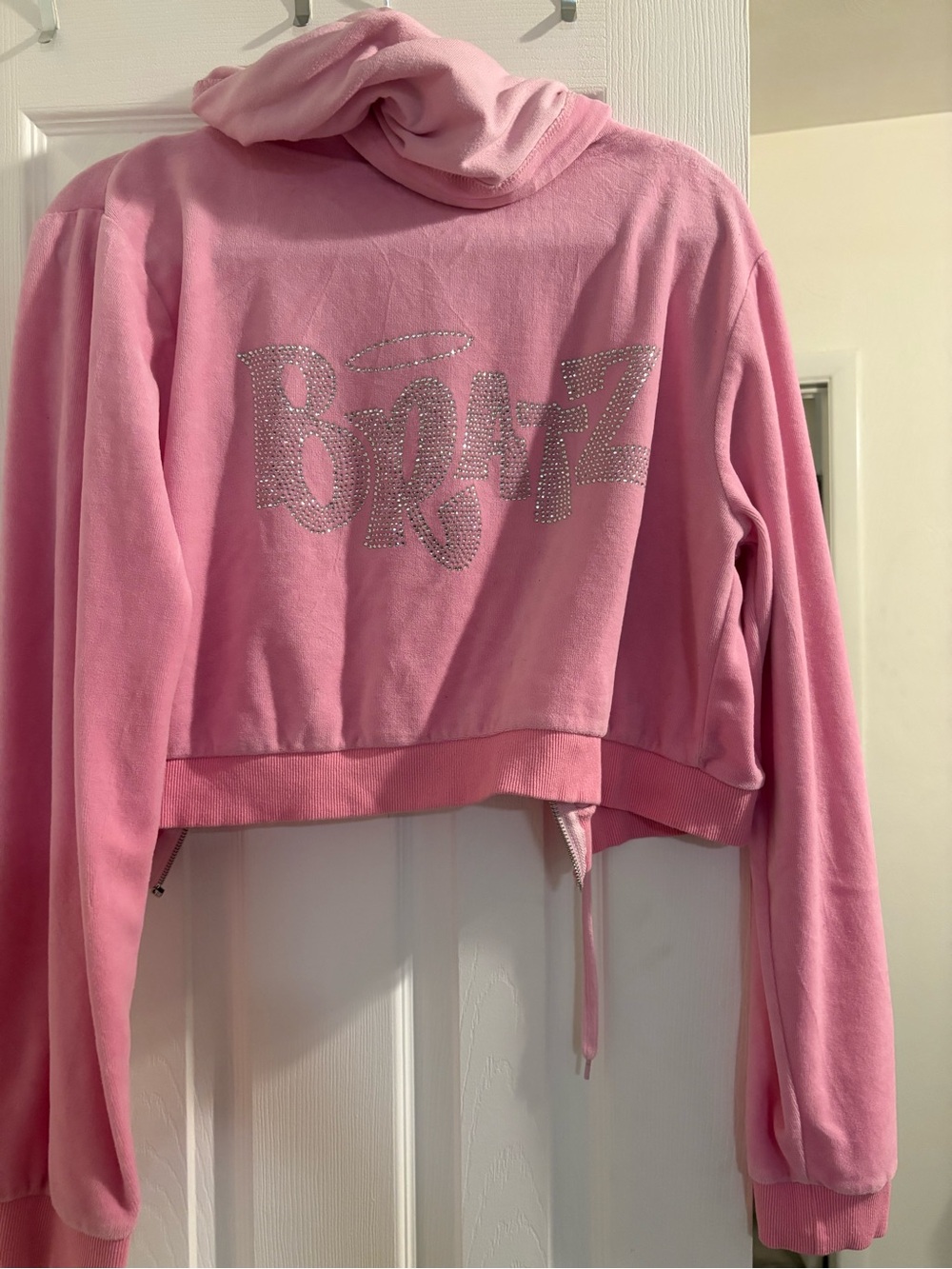 Pink Bratz Rhinestone Cropped Hoodie and Track Pants